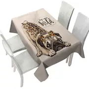 Funny Born to be Wild Pug Tablecloth
