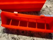 4Pack No Mess Quail Feeder Removable 6 Slots Hanging Chicken Feeder Trough Water