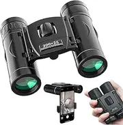 300x25 Compact Binoculars Foldable Small Binoculars for Adults,Waterproof Mini Binocular with Large View Clear Low Light Vision,for Bird Watching,Concert,Theater, Opera,Traveling,Sightseeing