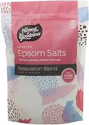 Honest to Goodness Epsom Salt - Relaxation Blend 1KG, 1kg - Luxurious Blend of Aromatic Essential Oils, Relax with the Delicate Scent of Rose and Lavender.