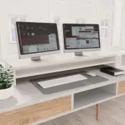 Monitor Stand For 2 Screens Desk Platform Elevated Shelf Computer Screen Riser
