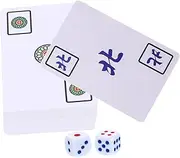 LOPUNER 1 Set Travel Mahjong Card Practical Chinese Style Mahjong for Festivals Lightweight and Includes Dice for Home and Party Use