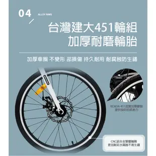 BIKEONE MG7 LITE 20吋24速SHIMANO碟煞折疊車451輪組小跑指撥煞變合一定位極簡風小折CP最佳選