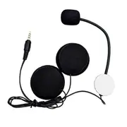 Motorcycle Helmets Intercom Mic Headset 2 Speakers 32 Microphone for Half-Motorcycle Helmet Straight Plug Black