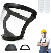 YUANXINGLU Anti-Dust & Fog-Free Face Shield, Face Shield for Grinding and Cutting, Plastic Screen Full Face Protection, Transparent Breathable Mask, Adjustable & Reusable Super Protective Face Shields