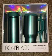 Iron Flask Holiday 2-Pack Gift Set, 22oz. Water Bottle & 32oz. Copilot Tumbler