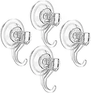 TIDTALEO 4pcs Heavy Duty Suction Cup Hooks for Bathroom and Kitchen Strong Traceless Sucker Wall Hangers No Drill Installation for Towel Utensils and Decorations Versatile Home Organizer