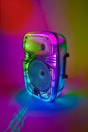 [Coby] Bluetooth Speaker w/LED Lights, Semi-Translucent Body, Bluetooth 5.3, 11 Hour Playtime, Carrying Handle, LED Light Show | Multiple Pairing