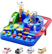 Kids Race Track Car Adventure Toys, City Rescue Preschool Educational Toy Vehicles, Parent-Child Interactive Kids Puzzle Car Playsets for 3 4 5 6 7 8 Years Old Toddlers Boys Girls