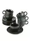 Hand Glazed Ceramic Tea Cup Saucer Set ( 150 ML, Set of 12 ( 6 Cups & 6 Saucer )