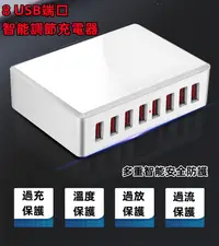 在飛比找松果購物優惠-8口USB快速充電器 自動偵測調節輸出DC5V 2.4A 全