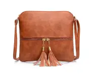 Fashion Women'S Bag Tassel Small Bag Casual Portable Messenger Shoulder Bag,Brown