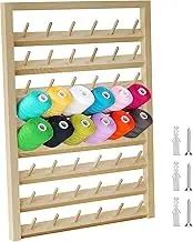 FwQoFvk Wooden Thread Holder, 48/54 Spool, Wall Mounted, Multi-Purpose Sewing Thread Stand Rack