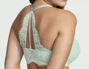 Victoria's Secret Very Sexy 32D Front Close Lace Shine Strap Push-Up Bra Mint