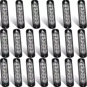 20 Pack LED Emergency Strobe Lights 6 LED Amber White Surface Mount Flashing Lig