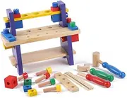 KONTONTY Wooden Workbench Educational Assembling Tool for Safe and Early Learning Enhances Thinking Hand Skills Present