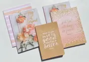 Love Never Fails - Hardcover Floral Printed Words Notebooks Journals 5-Pack