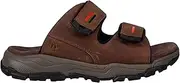 Mens Hush Puppies Tour Dark Brown Wild Sandals Leather Shoes 11