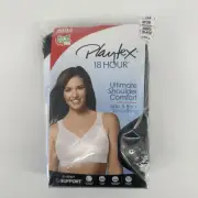 Playtex 18 Hour Wireless Bra 4693 Ultimate Shoulder Comfort Smoothing Black 38DD