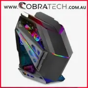 Black HAVOC Alien Gaming PC Computer Case Chassis Tempered Glass ATX Mid Tower
