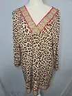 Jm Collection Women's 3/4 Sleeve V-Neck Top, Color Leopard Printed Pink Collar.