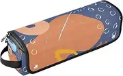 [sanluoli] Hair Tool Travel Bag for Women and Heat Resistant Mat Carrying Case Flat Curling Iron Waterproof Organizer Art Dark Blue Doodle Color Mix Travel Essentials for Women