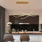 100/120 cm LED Pendant Light Wave Design Line Design Black Gold Metal Artistic Style Modern Style Office, Shops Stylish Painted Finishes Artistic LED 110-120