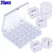 25Pcs Empty Bobbins Sewing Machine Spool with Box for Brother Janome Singer Elna