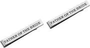 [WRITWAA] 2 Pcs Double-sided Bride Father Tie Clip for Wedding Groom or Bride's Dad Elegant Wedding