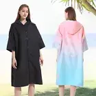 Changing Robe with Hood Microfiber Towel Poncho Robe with Zipper Short xdgMZ
