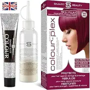 Smart Beauty Rich Plum Permanent Hair Dye | Professional Salon Quality Hair Color | Contains Smart Plex which Protects and Strengthens Hair during Hair Coloring, PPD FREE. Vegan hair dye. Not tested on animals