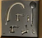 Luxury Brand Santec 2255KC-TM Kriss Roman Tub Filler & Hand Shower Satin Nickel