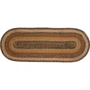 36" Braided Country Kitchen Table Runner Cream Brown Black Oval Kettle Grove