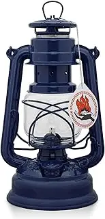 Feuerhand Outdoor Hurricane Oil Lantern 276 Blue - German-Made Since 1893, Paraffin Lamp with Galvanized Steel, Rust-Resistant, Kerosene Lantern, 300ml Tank 20 Hour Burn, Safe Hanging or Table Use