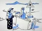 [Funny - Press] Guy Valls: La Fortune Teller, Drawing Original Signed