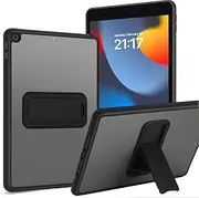 JeLLYPIE for iPad 9th Generation Case with Kickstand, iPad 8th/7th/9th Gen Case, Frost Translucent Smooth Slim Cover for iPad 9/8/7 10.2-inch, Black
