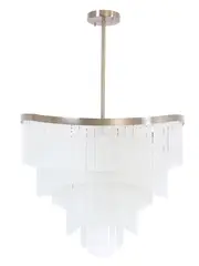 Blanche 13 Light 800mm Pendant in Brushed Chrome with Frosted Glass Panes