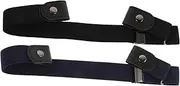 Totority 2PCS Adjustable No Buckle Belt for Men and Women Comfortable Elastic Waistband Invisible Thin Design for Jeans and Pants for Daily Wear and Travel