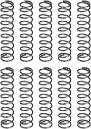 uxcell 20Pcs Compression Spring, 2mm OD, 0.3mm Wire Size, 10mm Free Length, Spring Steel Construction Extended Mechanical Compression Springs for Shop and Home Repairs, Silver Tone