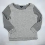 American Eagle Womens Sweatshirt Size XS Gray Cotton Long Sleeve Open Back Top
