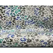 Silver Leopard Print Leather 6- 7.5 sqft Metallic Genuine Leather 1096,0.8mm/2oz