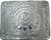 Belt Buckle Highland Kilt Claddagh Pattern Chrome Finish /Scottish Kilt Buckles