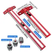 2-in-1 Woodworking T-Square Scriber & Dowelling Jig with 6/8/10mm Drill Sleeve
