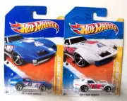 HOT WHEELS 2011 NEW MODELS LOT TWO '69 COPO CORVETTE WHITE & BLUE VERSIONS NIP