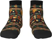 [YANYU] African Classic Weave Print Workout Everyday Socks For Men And Women All Seasons Comfortable Adult Socks