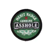 Patch Green Beer Ass Hole Badge Merit fits VELCRO® BRAND Hook Fastener 2"