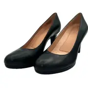 New Naturalizer Michelle Black Leather Platform Pumps Heels Size 9.5M