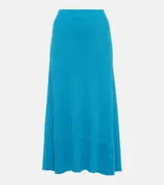 [CO] CO Ribbed-knit silk blend skirt AU 10 blue