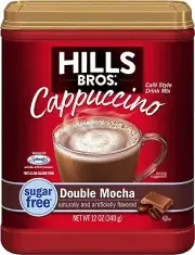 Hills Bros Instant Cappuccino Sugar-Free Coffee Drink Mix DOUBLE MOCHA