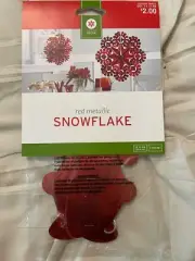 Target Wondershop Christmas Holiday Large Red Metallic Snowflake Ornament Decor